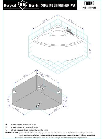 Гидромассажная ванна Royal Bath FANKE COMFORT 140x140x65, артикул RB581200CO