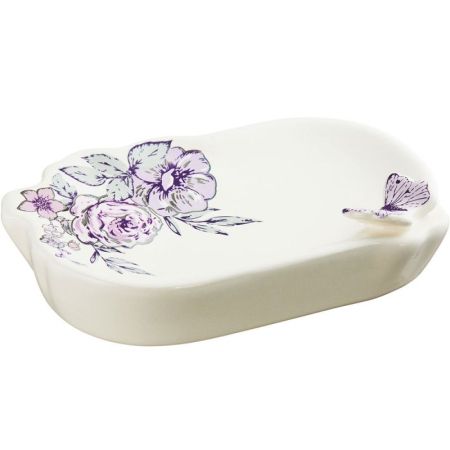 Мыльница Fora Butterfly FOR-BF036 Белая с декором