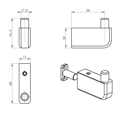 Крючок для ванной WONZON & WOGHAND, Хром (WW-V3301-CR), артикул WW-V3301-CR