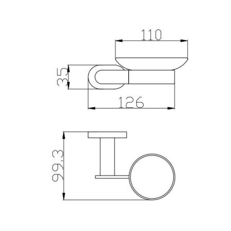 Мыльница Rav Slezak YUKON YUA0300CB, хром/белый, артикул YUA0300CB