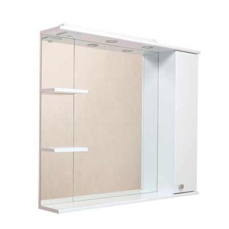 Шкаф-зеркало Onika Эльбрус 100 белый, правый, с подсветкой, артикул 210004