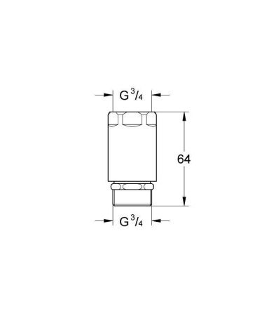 Воздушный клапан 3/4 дюйма GROHE Eggeman, хром (41231000)