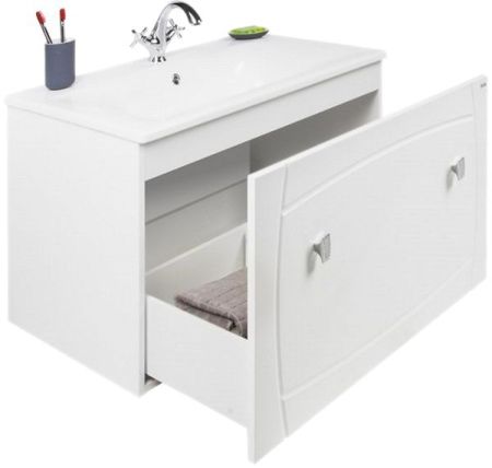 Тумба с раковиной Iddis Rise 90 подвесная Белая