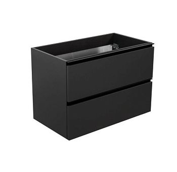 Visobath Granada, тумба 80 см, 2 ящика c черными ручками, цвет пепельный матовый лак (Ceniza)