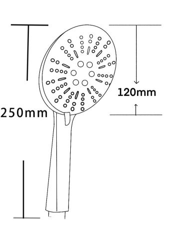 Ручной душ Black, 3 реж., диам. 115  артикул: VSP09, VODA
