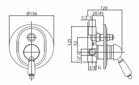 Смеситель для душа Cezares Venezia VENEZIA-VDIM-01-Bi Хром Смеситель для душа Cezares Venezia VENEZIA-VDIM-01-Bi Хром