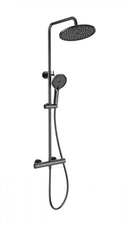 Душевая система с термостатом WONZON & WOGHAND INN 1, Темный графит (WW-B3013-T1-BGG), артикул WW-B3013-T1-BGG