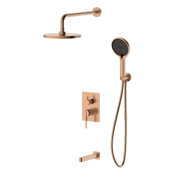 Душевая система для ванны и душа DQ Bonn встраиваемая с изливом браш.роз.золото (DA1705633)