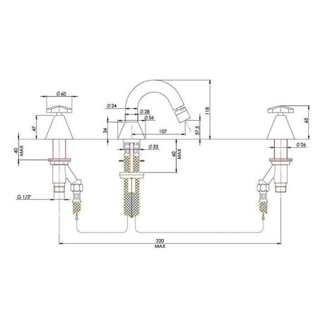 Nicolazzi Star  Смеситель биде на 3 отв , цвет хром