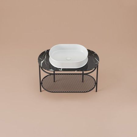 Artceram FLAIR 4.0 Консоль металлическая 95x48хh75см для настольных раковин, цвет черный матовый, артикул ACA068 17