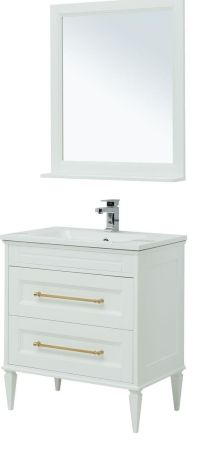 Мебель для ванной Aquanet Бостон М 80 белый (ручки золото, раковина Бостон), артикул 00281193