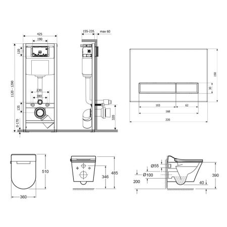 Комплект для подвесного унитаза 7 в 1 Lavinia Boho Relfix Smart V-Clean 87561178, артикул 87561178