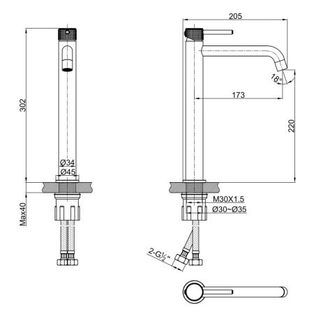 Смеситель Lemark Beluga для раковины высокий (LMF-8015B-BRLG), артикул LMF-8015B-BRLG