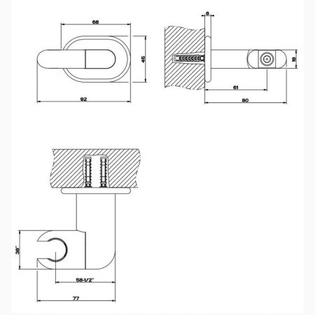 Gessi Goccia Держатель душевой лейки поворотный, цвет: черный, артикул 33760#299