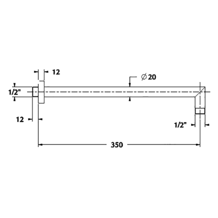 CISAL Cherie Держатель верхнего душа настенный, L350, цвет хром, артикул DS01338021