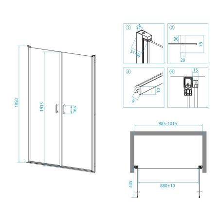 Душевая дверь RGW LE-06 (1000, Прозрачное), артикул 06120600-11