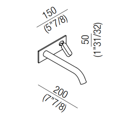 Agape Square Смеситель для раковины, встроенный, с джойстиком, излив: 20см, цвет: глянец, артикул ARUB1009TA