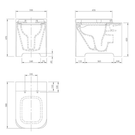 KNIEF Feel Унитаз напольный безободковый 58х39х42 см, с крышкой микролифт , цвет белый матовый
