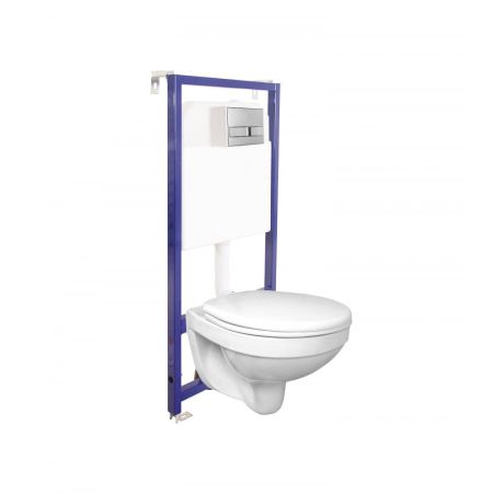 Комплект BERGES  для монтажа подвесного унитаза  OPTIM PS: инсталляция NOVUM525, кнопка L3, унитаз  с сидением