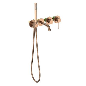 Смеситель встроенный для ванны с душем Timo Saona розовое золото (2314/19YSM)