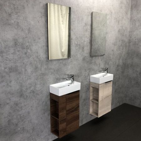 Тумба с раковиной Comforty Матэ 40 00-00000832 подвесная Дуб темно-коричневый