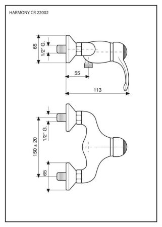 Emmevi Harmony, однорычажный смеситель для душа без набора для душа, цвет хром, артикул 22002/CR
