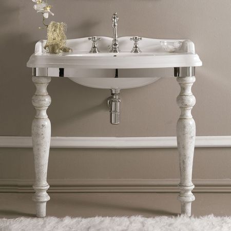 3SC  Консоль Firenze 90х56хh97см, с раковиной LA02 и сифоном,цвет: хром, артикул FI3090SL