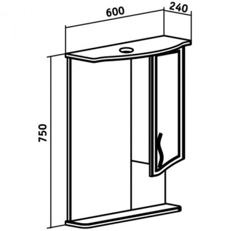 Зеркало со шкафом Runo Севилья 60 4620750022228 с подсветкой Белое