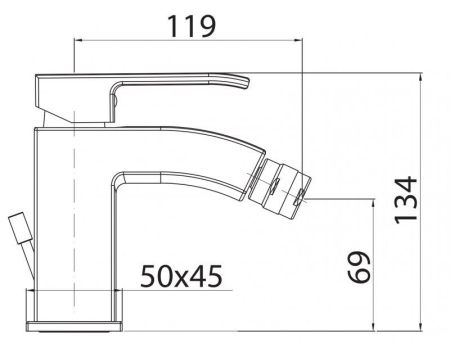 Смеситель для биде CEZARES LIVELLO-BSM1-01-W0