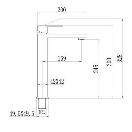Смеситель для раковины Fmark FS8711Q, графит