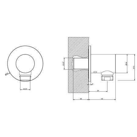 GESSI 316 Вывод воды на 1/2", цвет: brushed black metal pvd, артикул 54269#707