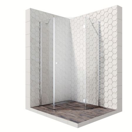 Душевой уголок Ambassador Diamond 12011111R-ST5, пятиугольный, линейный трап, 90х90