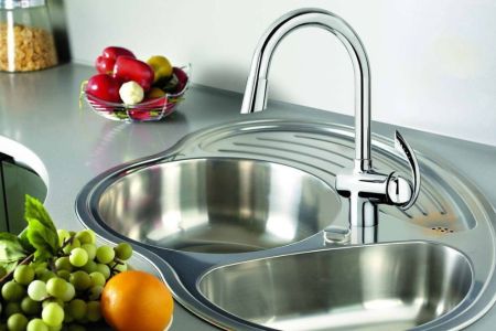 Emmevi Ramses, кухонный смеситель с поворотным изливом и вытяжным носиком, цвет хром, артикул 72066CR