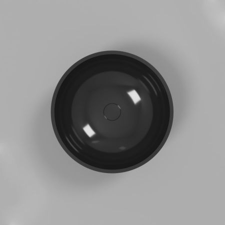 Умывальник WHITECROSS Cornelian D=43 (черный глянец) иск. камень, артикул 0714.043043.101