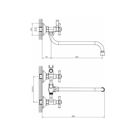 Смеситель для ванны D-Lin D143819, хром