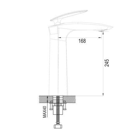 Смеситель для раковины высокий Rose R11 R1111, хром, артикул R1111