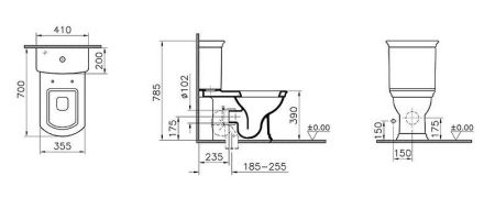 Комплект унитаза Serenada с деревянной крышкой, механизм Geberit, артикул 9722B003-7204