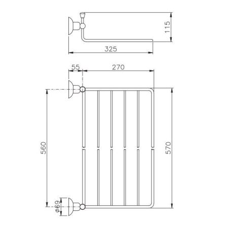 Nicolazzi Cristallo Di Rocca Полотенцедержатель-полочка, цвет: хром