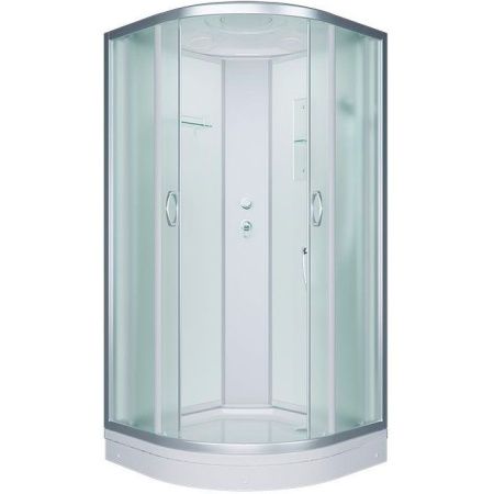 Душевая кабина Erlit Comfort ER3510P 100x100 задняя стенка Белая стекло матовое