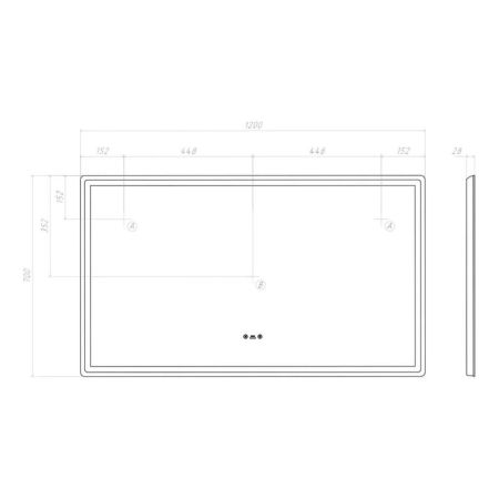 Зеркало VIGO Geometry Step 1200, артикул 236