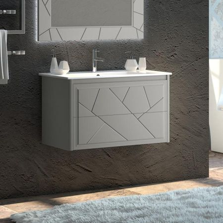 Тумба с раковиной Луиджи 90 серый матовый Opadiris Серый