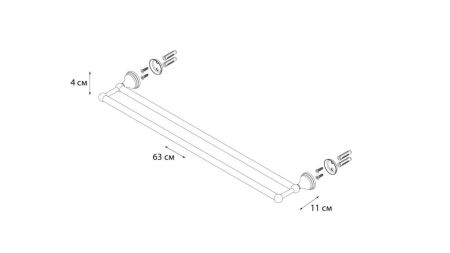 Полотенцедержатель трубчатый двойной Grampus Laguna GR-7802, артикул GR-7802