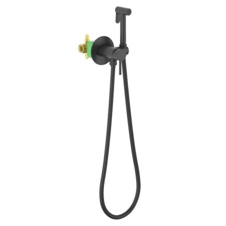 Смеситель встроенный с гигиеническим душем Timo Saona черный (2338/03SM), артикул 2338/03SM