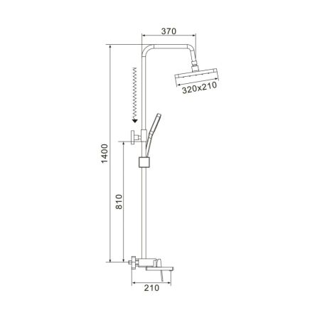 Душевая система Shevanik S6826C, белый