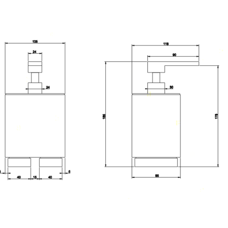 Gessi Rettangolo Дозатор для жидкого мыла настольный, цвет: хром/черный, артикул 20838#031