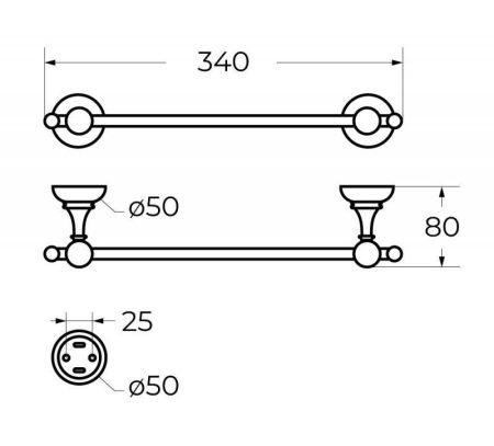 Полотенцедержатель CEZARES APHRODITE-TH05, артикул APHRODITE-TH05-02-M
