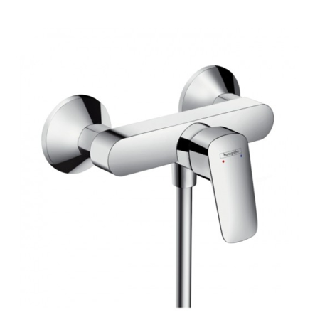 Смеситель для душа, Hansgrohe, Logis, тип открывания воды-рычажный, тип регулирования воды-керамический картридж, монтаж-вертикальный (настенный), отверстия для монтажа-2, цвет-хром, артикул 71600000