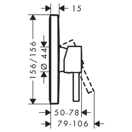 Смеситель для душа, Hansgrohe, Finoris, тип открывания воды-однорычажный, тип регулирования воды-керамический картридж, монтаж-настенный встраиваемый, отверстия для монтажа-1, внутренняя часть-необходимо заказать, цвет-черный матовый, артикул 76615670
