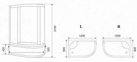 Кабина EB1221L душевая PARLY, артикул EB1221L