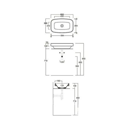 Simas Baden Baden Раковина накладная 60х38 см, без отв. для смесителя, цвет nero matt, артикул BB11 nero matt